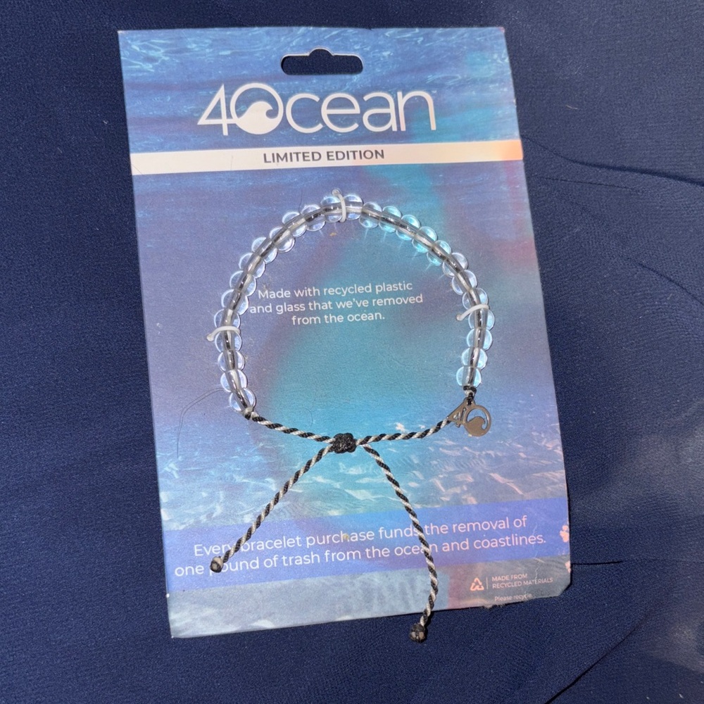 4ocean Silver and Black Bracelet-Limited Edition
